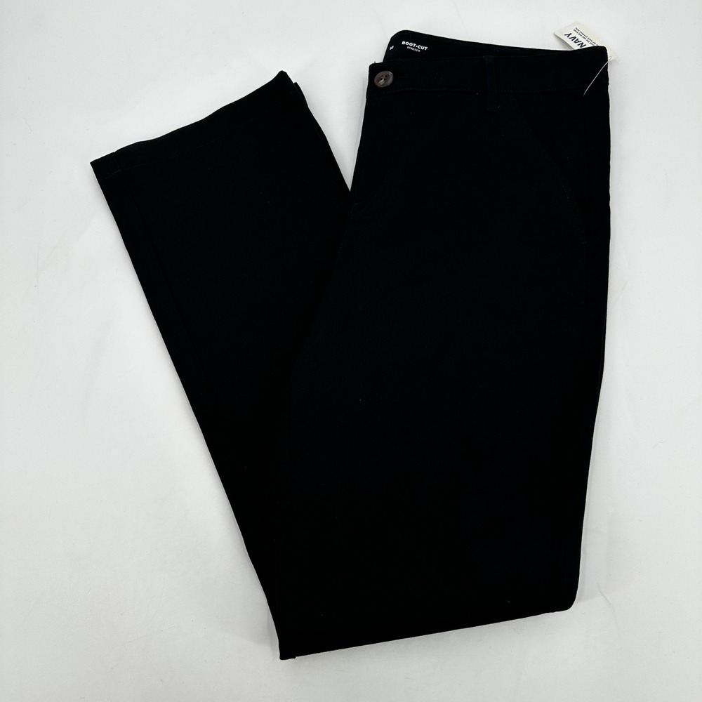 Old Navy Womens Black Boot-Cut Stretch Pants Size 10 Office Career School Chinos